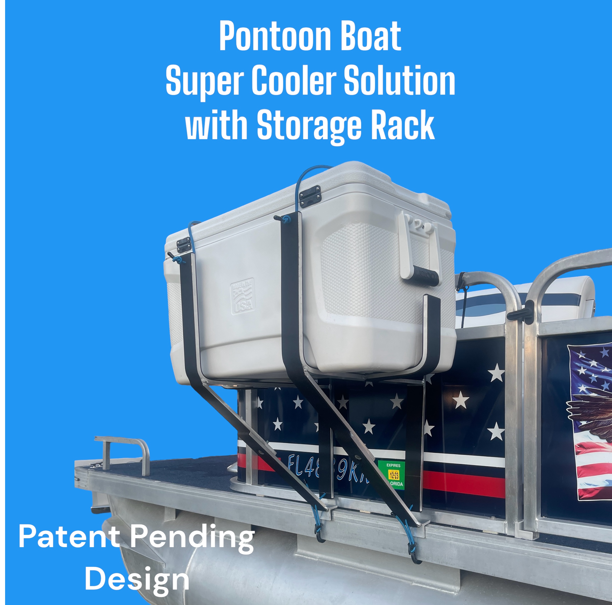Rod Holder Pontoon Boat Super Cooler Solution With Storage Rack